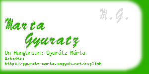 marta gyuratz business card
